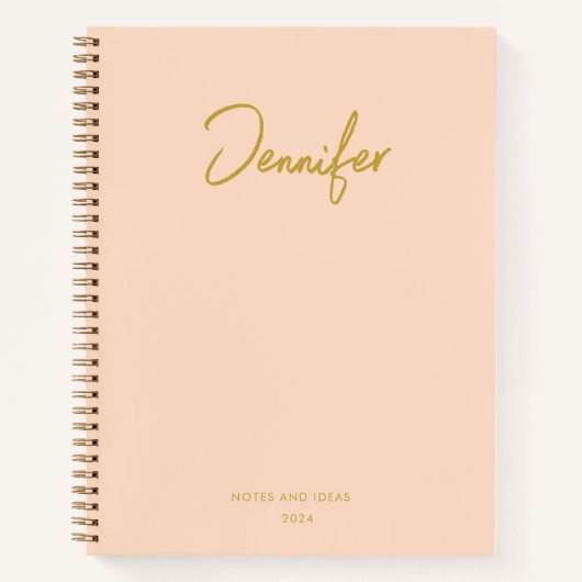 Weiche Pastel Pinky Golden Custom Handwriting Name Notizblock (Vorderseite)