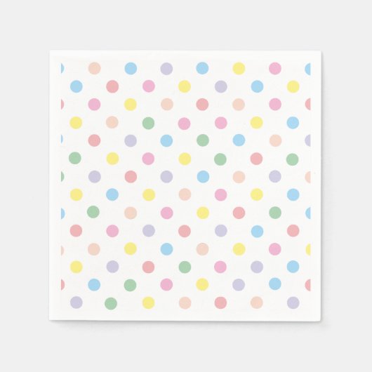 Weiche Pastel Polka Dots Serviette (Vorderseite)