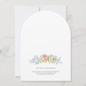 Weiche Pastel Verzierter Frühling Blumenstrauß Hoc Einladung (Rückseite)