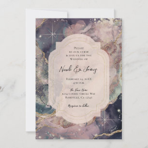 Weiche Pastel Watercolor Celestial Galaxy Hochzeit Einladung