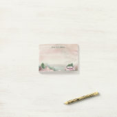 Weiche Pastel Weihnachtslandschaft erhalten einen Post-it Klebezettel (Auf Schreibtisch)