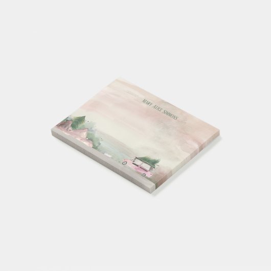 Weiche Pastel Weihnachtslandschaft erhalten einen  Post-it Klebezettel (angewinkelt)