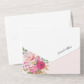 Weiche Pastelfeder-Bouquet aus Blume Aquarell All In One Einladung (Rückseite)