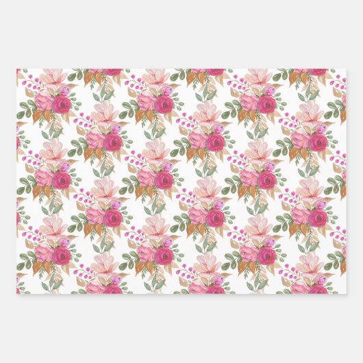 Weiche Pastelfeder-Bouquet aus Blume Geschenkpapier Set (Vorderseite 2)