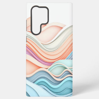 Weiche Pastell-3D-Abstrakte Wellenlinien Samsung Galaxy Hülle