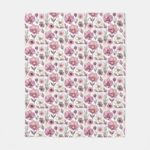 Weiche Pastell-Anemonen-Blumenkollektion Fleecedecke