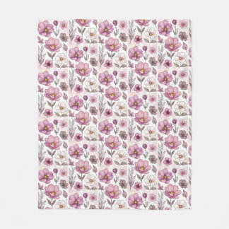 Weiche Pastell-Anemonen-Blumenkollektion Fleecedecke