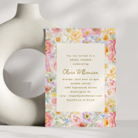 Weiche Pastell-Aquarell-Blumen-Brautparty