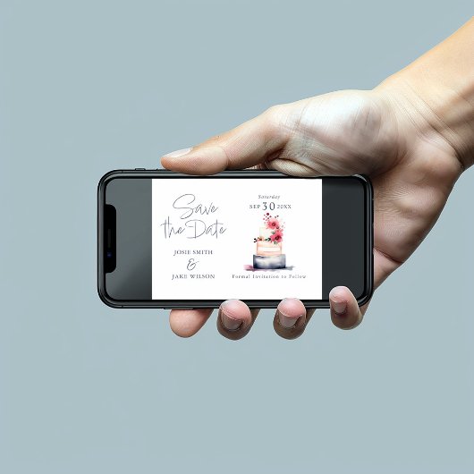 Weiche Pastell Aquarellkuchen Save the Date