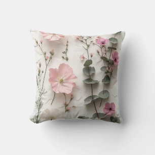 Weiche Pastell-Blumen-Eukalyptus-Natur-Kunst-Kisse Kissen