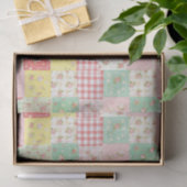 Weiche Pastell-Blumen-Patchwork-Gingham-Karo Seidenpapier (Geschenk)
