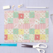 Weiche Pastell-Blumen-Patchwork-Gingham-Karo Seidenpapier (Handwerk)