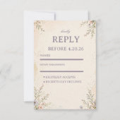 Weiche Pastell-Blumen RSVP Karte (Vorderseite)