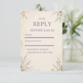 Weiche Pastell-Blumen RSVP Karte (Stehend Vorderseite)