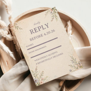 Weiche Pastell-Blumen RSVP Karte