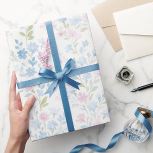 Weiche Pastell-Blumen-Weihnachtspapier Geschenkpapier