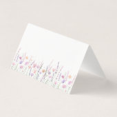 Weiche Pastell-Blumen-Wildblumen-Hochzeitsplatzkar (Rückseite)