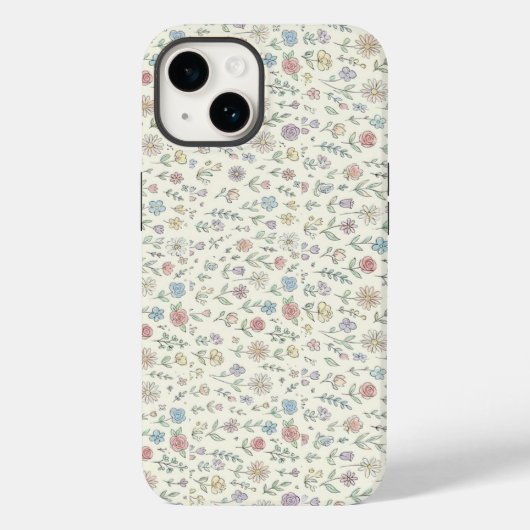 Weiche Pastell-Blumenmuster Süße Handyhülle Case-Mate iPhone Hülle (Rückseite)