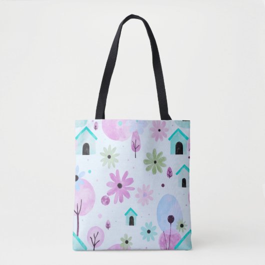 Weiche Pastell-Blumentasche Tasche (Vorderseite)
