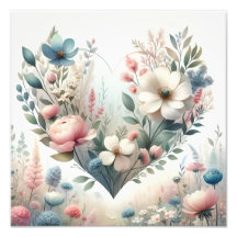 Weiche Pastell-Botanische Blumenwiese