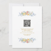 Weiche Pastell-Ornamentale Frühlingsblumen QR-Code Einladung (Rückseite)