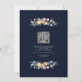 Weiche Pastell-Ornamentale Frühlingsblumen QR-Code Einladung (Rückseite)