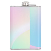 Weiche Pastell-Regenbogenfarbform Flachmann (Rückseite)