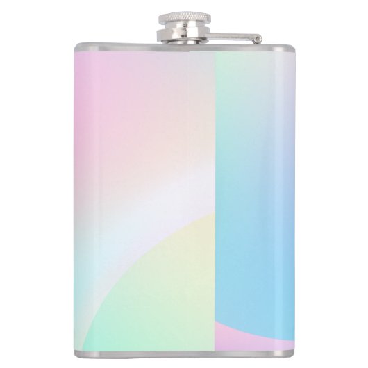 Weiche Pastell-Regenbogenfarbform Flachmann (Rückseite)