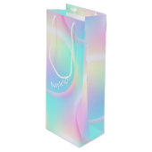 Weiche Pastell-Regenbogenfarbform Geschenktüte Für Weinflaschen (Vorderseite Schrägansicht)