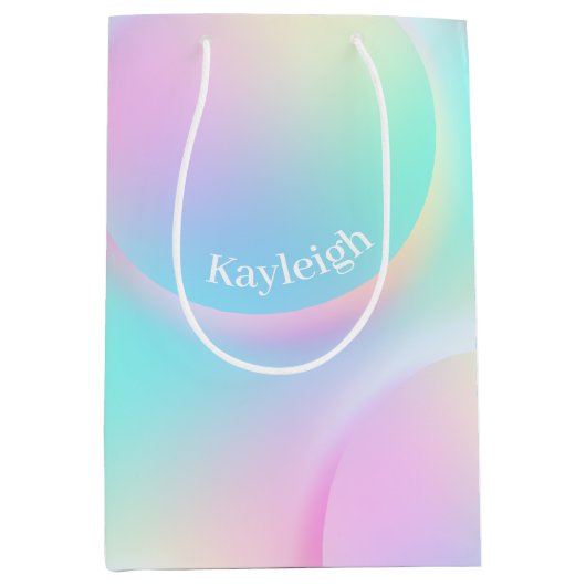 Weiche Pastell-Regenbogenfarbform Mittlere Geschenktüte (Vorderseite)