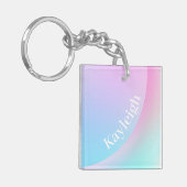Weiche Pastell-Regenbogenfarbform Schlüsselanhänger (Vorderseite links)