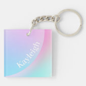 Weiche Pastell-Regenbogenfarbform Schlüsselanhänger (Rückseite)