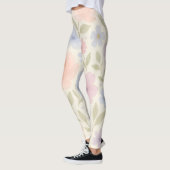 Weiche Pastell-Wasserfarben-Blumen Leggings (Links)