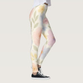 Weiche Pastell-Wasserfarben-Blumen Leggings (Rechts)