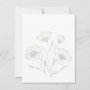 Weiche Pastell-Wildblumen Aquarell Grazie RSVP Karte