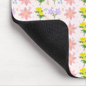Weiche Pastell-Wildblumen-Botanik-Muster-Mauspad  Mousepad (Ecke)