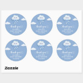 Weiche pastellblaue Wolke 9 Kinderdusche Runder Aufkleber (Blatt)