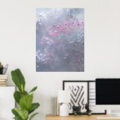 Weiche Pastellblumen in träumerischer Unschärfe Poster (Heimbüro)