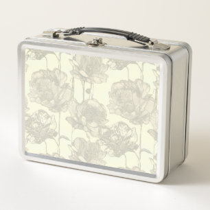 Weiche Pastellblumen Metall Brotdose