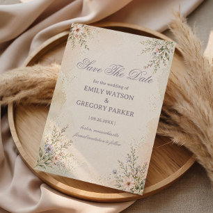 Weiche Pastellblumen Save The Date