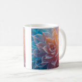 Weiche Pastellblüte mit einem magisch glänzenden Ä Kaffeetasse (VorderseiteRechts)