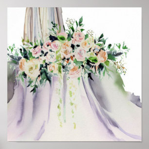 Weiche Pastelle, Bridal Cascading Bouquet 2, Poster