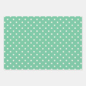 Weiche Pastellfarbe Grün, weißes Polka Dot Muster Geschenkpapier Set (Vorderseite)