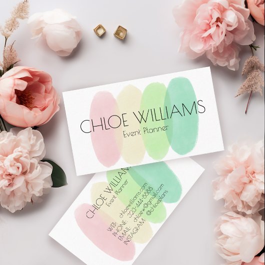 Weiche Pastellfarben Abstrakt Brush Wasserfarbe Visitenkarte