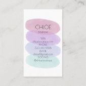 Weiche Pastellfarben Abstrakte Formen Wasserfarbe Visitenkarte (Rückseite)