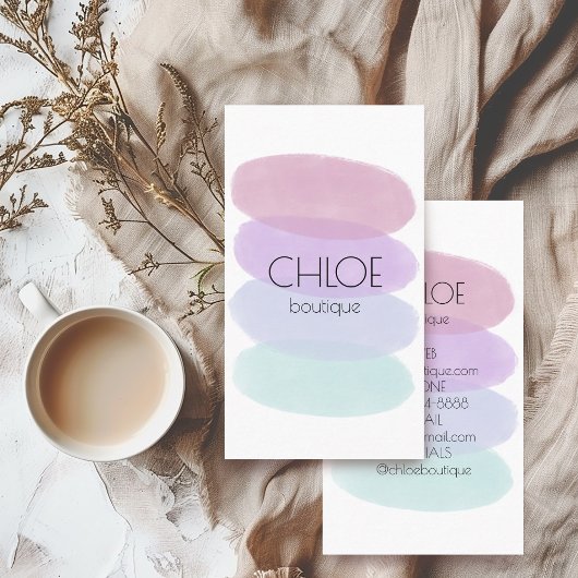 Weiche Pastellfarben Abstrakte Formen Wasserfarbe Visitenkarte