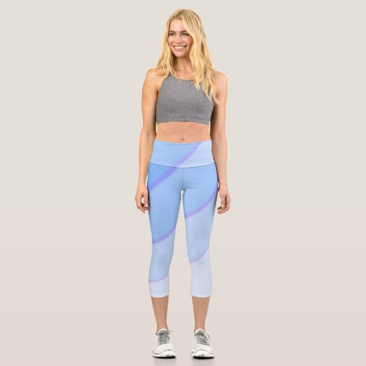 Weiche Pastellfarben Blau Capri Leggings (Vorderseite)