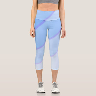 Weiche Pastellfarben Blau Capri Leggings