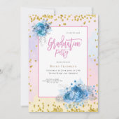 Weiche Pastellfarben/blumengeschmückt/Konfetti/Abs Einladung (Vorderseite)