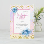 Weiche Pastellfarben/blumengeschmückt/Konfetti/Abs Einladung (Stehend Vorderseite)